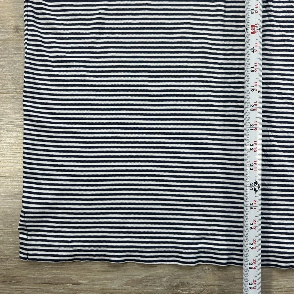 Polo Ralph Lauren XL Navy Blue Striped Classic Fit Cotton Polo Shirt Flesh Pony